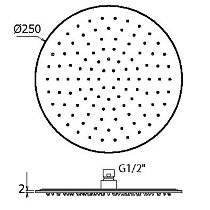 Верхний душ Plumberia Shower SAT3174GR графит матовый