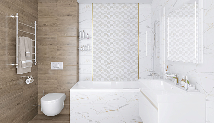 Декор Laparet Champagne Mosaic белый 20х50 см