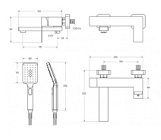 Смеситель для ванны Cezares SLIDER-VD-01 хром