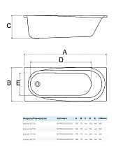 Акриловая ванна AlbaSpa Baline 150x70 белый ВПР0010000100