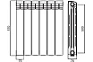 Алюминиевый радиатор Azario 6 секций AL500/80/6 00078373