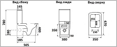 Унитаз CeramaLux 3961MB с сиденьем микролифт, черный матовый