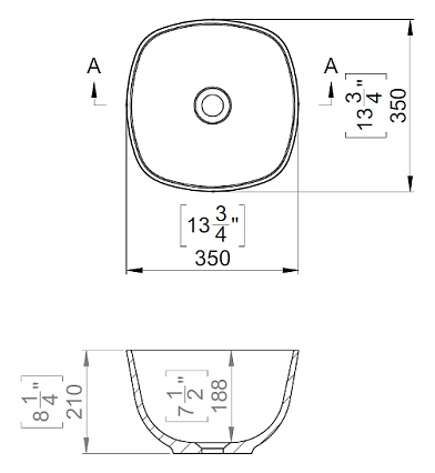 Раковина Marmite WB 0530 C 350 C 35 см белый глянцевый (03 White)