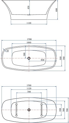 Акриловая ванна Aquanet Family Smart 170x78 см, 88778-GW