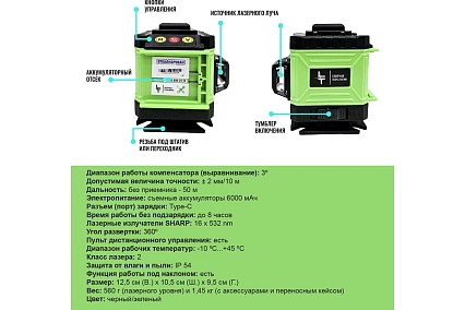 Профессиональный лазерный уровень LT L12-360A