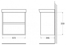 Мебель для ванной BelBagno Neon 60 см, 2 ящика, Rovere Scuro