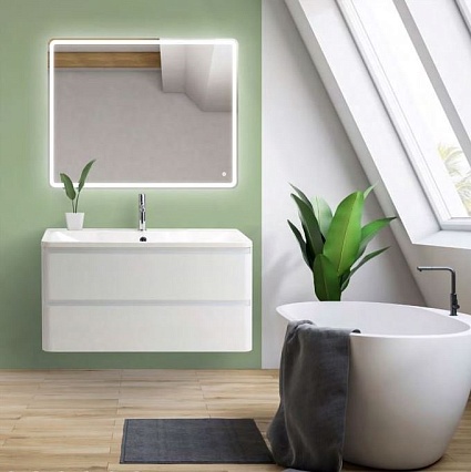 Тумба с раковиной BelBagno Albano 100 см Bianco Lucido