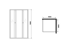 Душевой уголок Niagara Eco NG-1010-14QKL 100x100 стекло с рисунком клетка, черный