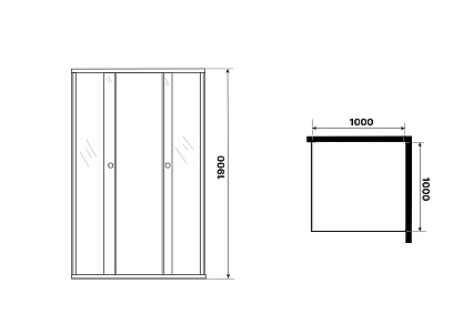 Душевой уголок Niagara Eco NG-1010-14QKL 100x100 стекло с рисунком клетка, черный