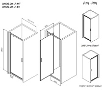 Душевая дверь Am.Pm Gem W90G-90-1P-BT 90x195 прозрачное, черный матовый