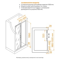 Душевая дверь RGW Passage PA-114 100x195, прозрачное, хром 030811410-11