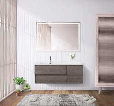 Тумба с раковиной BelBagno Kraft 120 см, 2 ящика, 1 дверца, левая Cemento Grigio