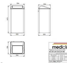 Ведро Mediclinics PP0065CS 65 л, хром матовый