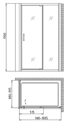 Душевой уголок Gemy Sunny Bay S28191AM-A90M 100x90 матовый, хром