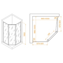 Душевой уголок RGW Passage PA-86B 100x100 черный, прозрачное 38088600-14