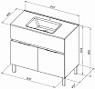 Тумба с раковиной Aquanet Алвита New 90 см 1 ящик 2 дверцы, белый матовый