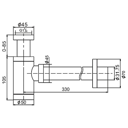 Сифон для раковины D&K DC9074 хром