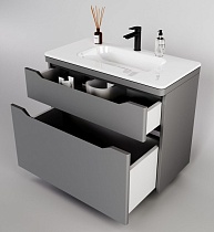 Мебель для ванной Style Line Марелла Люкс Plus 90 см напольная, серый