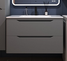 Мебель для ванной Style Line Марелла Люкс Plus 90 см подвесная, серый