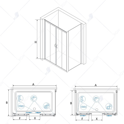 Душевой уголок RGW Passage PA-41 120x80 хром, матовое