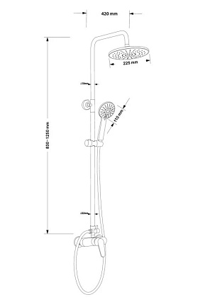 Душевая стойка Esko ST1200 хром