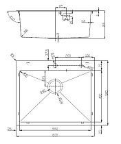 Кухонная мойка D&K 60 см DKS605006 графит