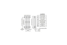 Радиатор стальной трубчатый Unilux 3057/20 нижнее подключение без клапана, RAL9016 кроншт. в комплекте U-3057/20-BC0-9016