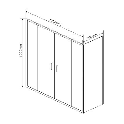 Душевой уголок Vincea Garda VSR-1G28020CL 200x80 хром, прозрачный