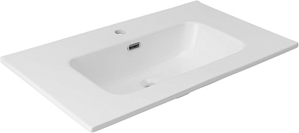 Тумба с раковиной Aquanet Lino (Flat) 80 см белый глянец