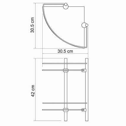 Полка WasserKRAFT K-3122 двойная угловая