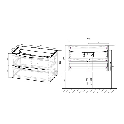 Мебель для ванной Vincea Paola 80 см V.Oak