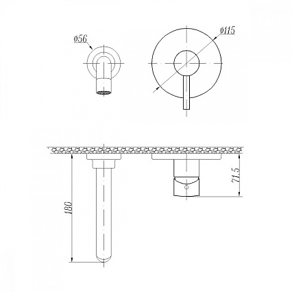 Смеситель для раковины Abber Wasser Kreis AF8112B матовый черный