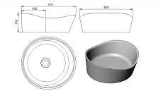 Раковина Holbi Mars Nano Concrete 41 см бетон 2.02.003.44.4