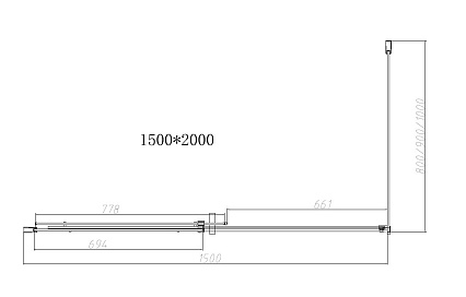 Душевой уголок Vincea Dice VSR-4D9015CLGM 150x90 оружейная сталь, стекло прозрачное