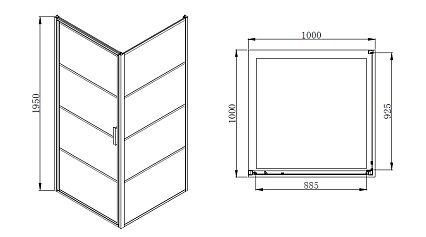 Душевой уголок Azario Richmond 100x100 AZNAG12211000 черный, прозрачное