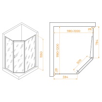 Душевой уголок RGW Passage PA-86S 100x120 хром, прозрачное 38088602-111