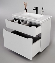 Мебель для ванной Style Line Марелла Люкс Plus 90 см напольная, белый матовый