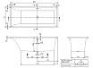 Квариловая ванна Villeroy&Boch Squaro 169x74 см, UBQ170SQS2V-01