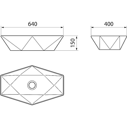 Раковина Runo Poligono 64 см 00-00001446