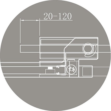 Душевая дверь Cezares SLIDER-B-1-100/110-GRIGIO-BORO 100/110x195, серая, брашированное золото