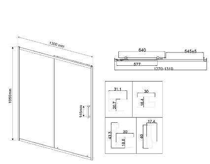 Душевая дверь Vincea City VDS-5CT130MT 130x195 хром, текстурная