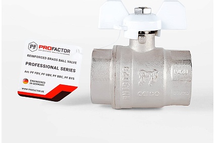 Шаровой кран PROFACTOR PF STANDARD в/в бабочка 1 дюйм PF FBV 302