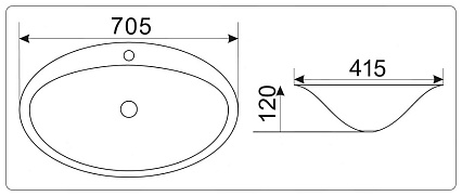 Раковина CeramaLux TR422 71 см