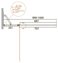 Шторка для ванны Cezares RELAX-V-11-100/140-P-Bi-L 100x140 рифленая, левосторонняя
