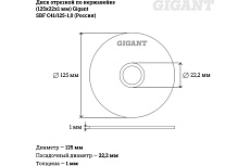 Диск отрезной по нержавейке (125х22х1 мм) Gigant SBF C41/125-1,0 (Россия)