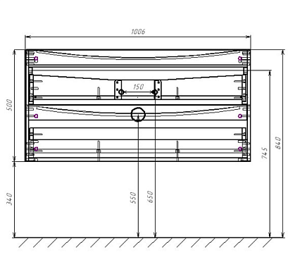 Тумба с раковиной Vincea Mia 100 см Beton