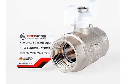 Шаровой кран PROFACTOR PF STANDARD в/в бабочка 1 дюйм PF FBV 302