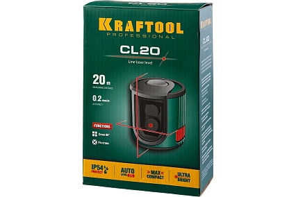 Лазерный линейный нивелир Kraftool CL 20 34700