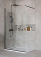 Душевая перегородка Belbagno KRAFT-L-1-120-C-NERO 120x195 прозрачная, черный