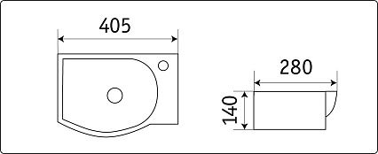 Раковина CeramaLux N78404L 40.5 см левая